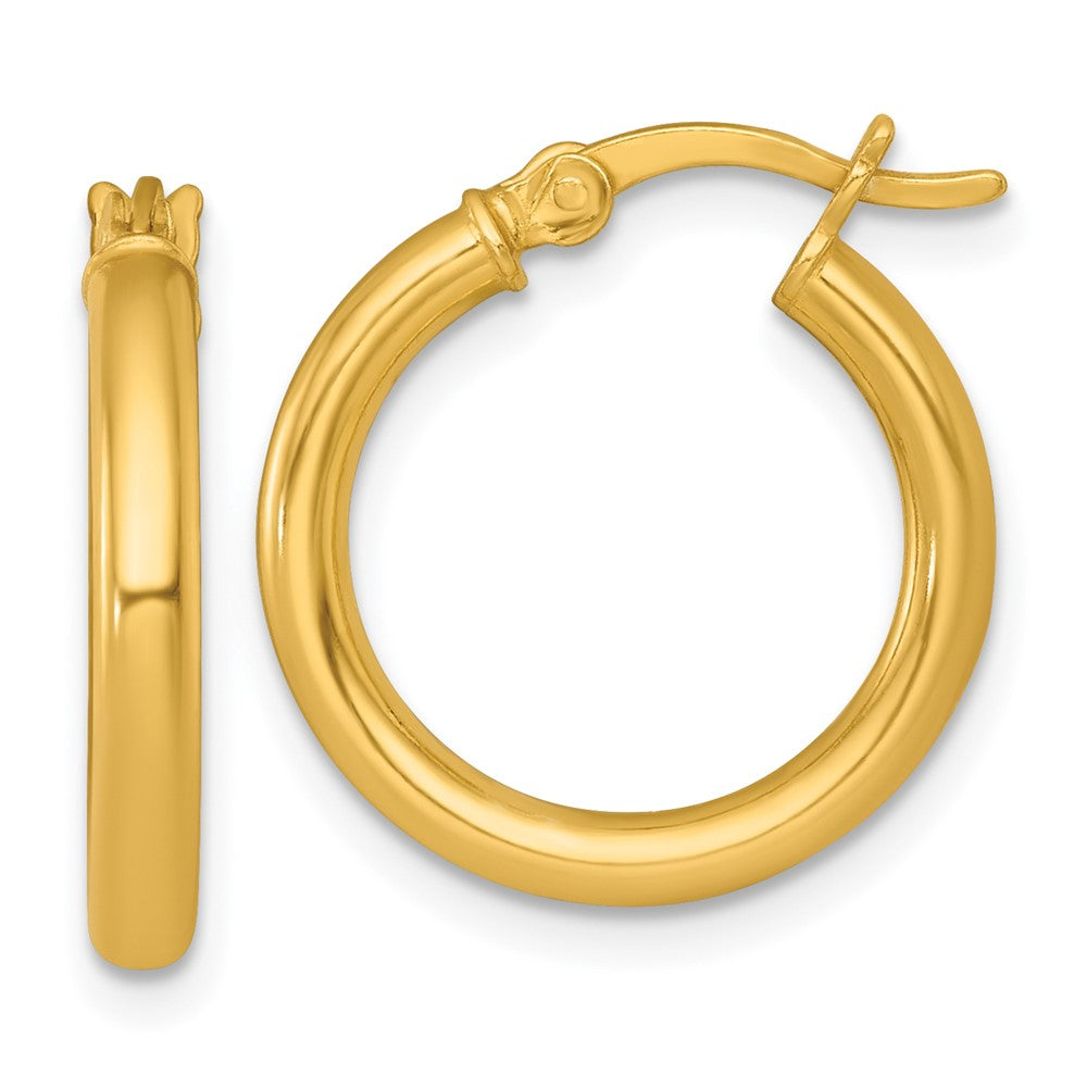 Sterling Silver Gold-tone Polished 2.5mm Round Hoop Earrings