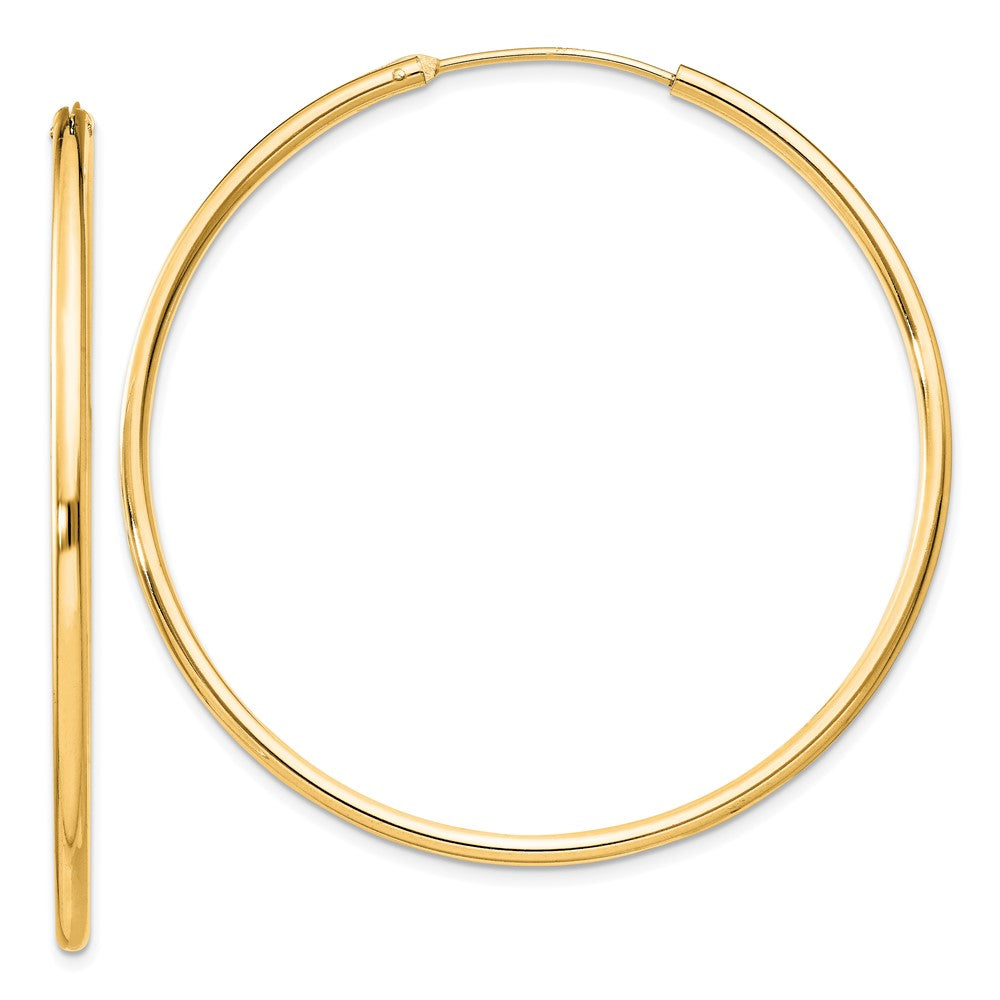 Sterling Silver Flash Gold-plated 2mm Endless Hoop Earrings