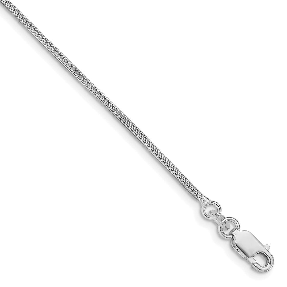 Sterling Silver Rhodium-plated 1.25mm Diamond-cut Round Franco Chain w/4in