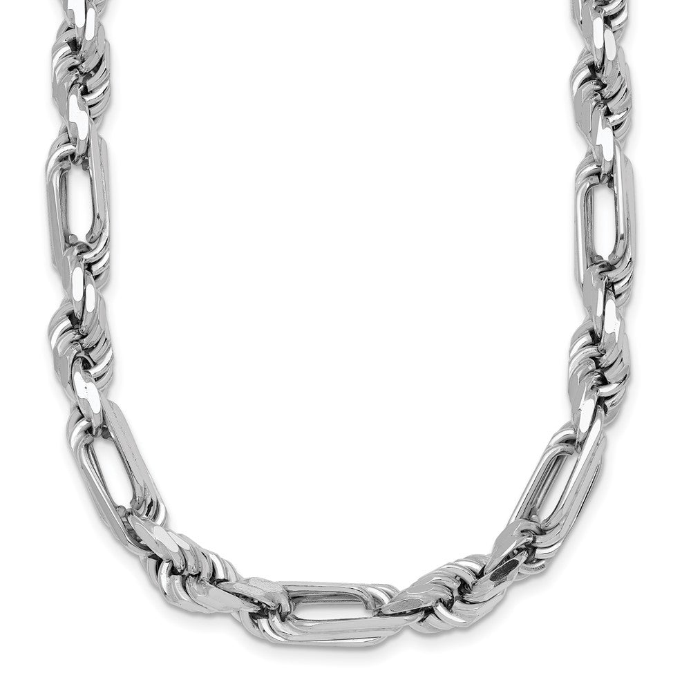 Sterling Silver Rhodium-plated Polished Figaro Rope 7mm 20in Necklace