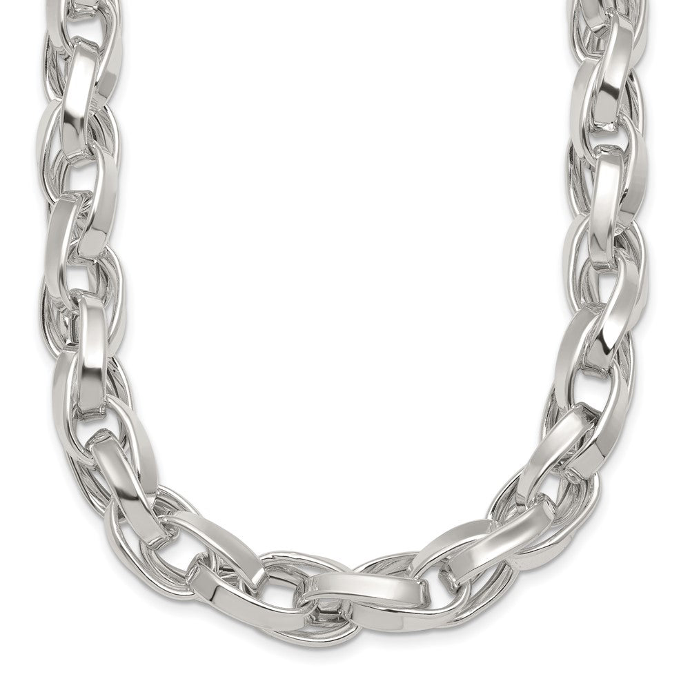 Sterling Silver Polished 18in Double Twist Link Necklace