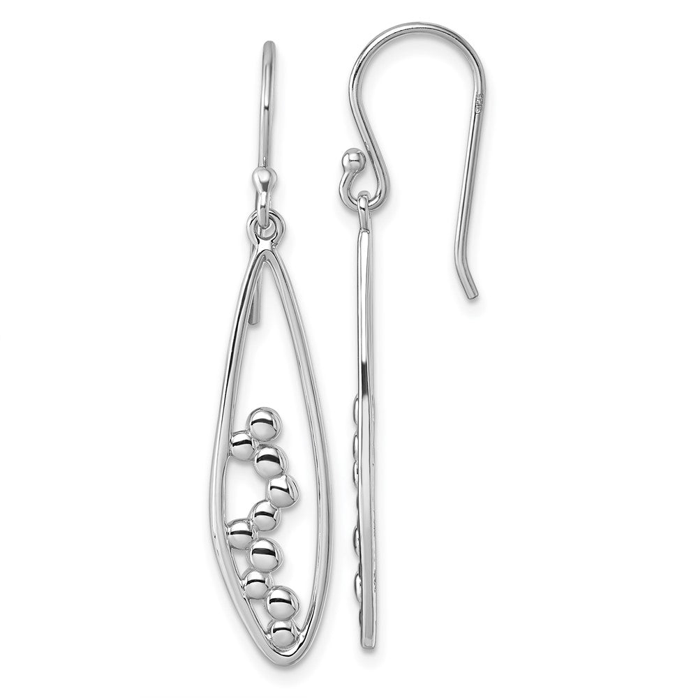 Sterling Silver Rhodium-plated Polished Dangle Earrings