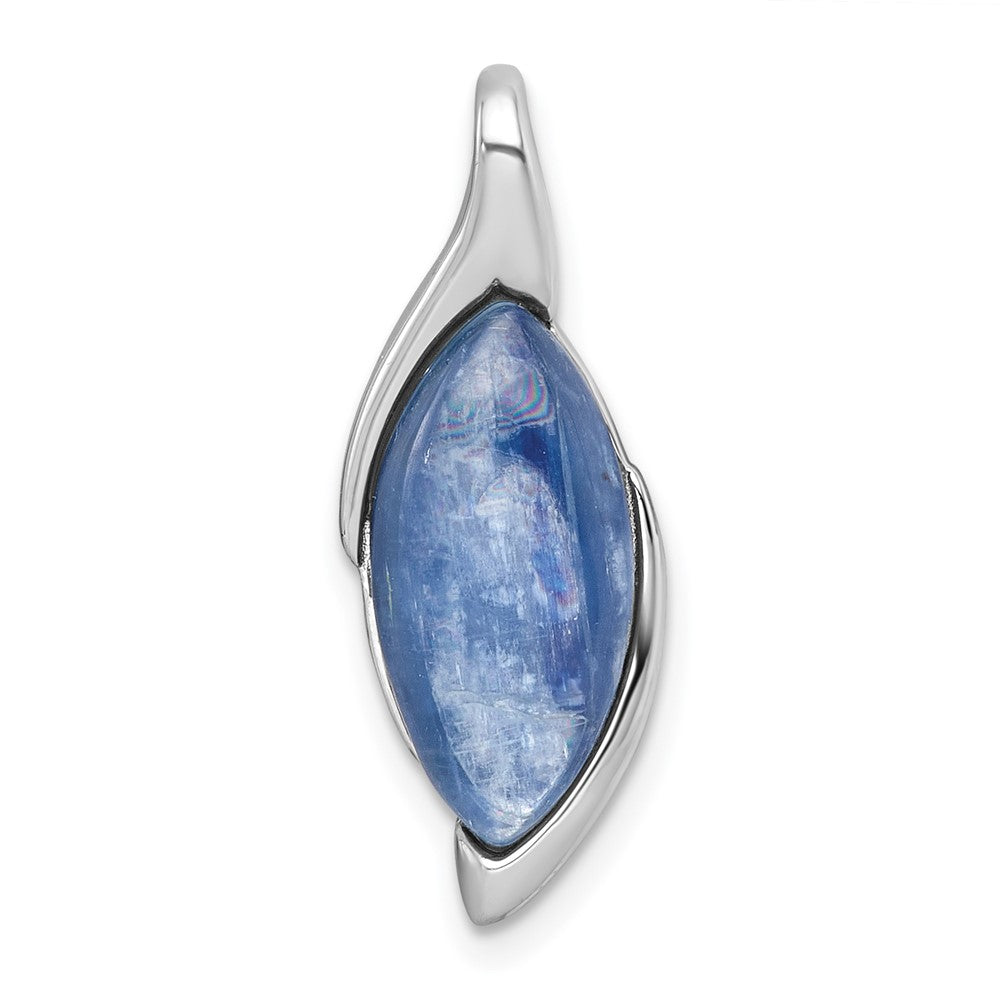 Sterling Silver RH-plated Polished Fancy Kyanite Chain Slide Pendant