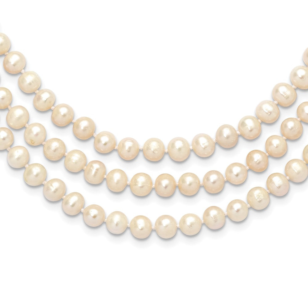 7-8mm White Freshwater Cultured Pearl 76in Slip on Necklace