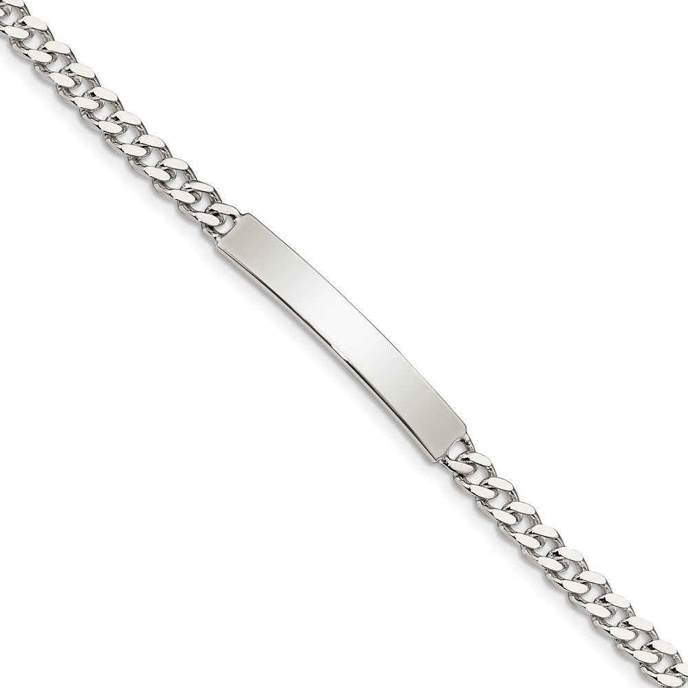 Sterling Silver 8inch Polished Engraveable Curb Link ID Bracelet