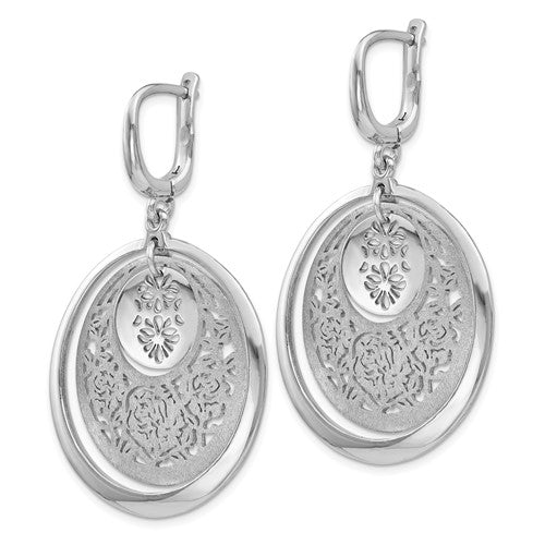 Leslie's Sterling Silver Polished and Brushed Dangle Earrings