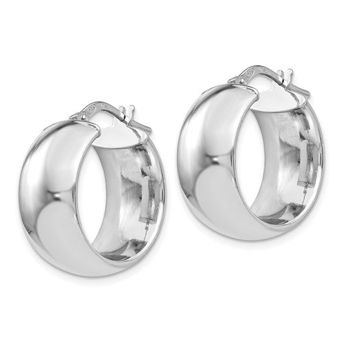Leslie's Sterling Silver Rhodium-plated Hoop Earrings