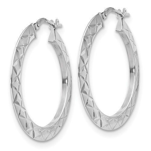 Leslie's Sterling Silver Polished and D/C Hoop Earrings