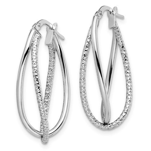 Leslie's Sterling Silver Polished and Textured Fancy Earrings