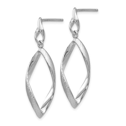 Leslie's Sterling Silver Radiant Essence Textured Post Dangle Earrings