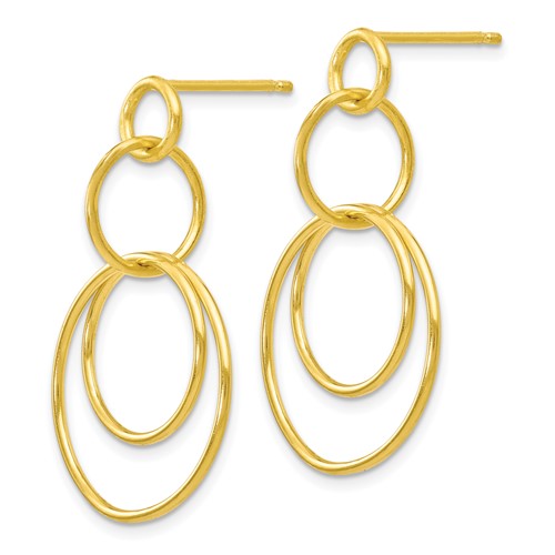 Leslie's Sterling Silver Gold-tone Polished Post Dangle Earrings
