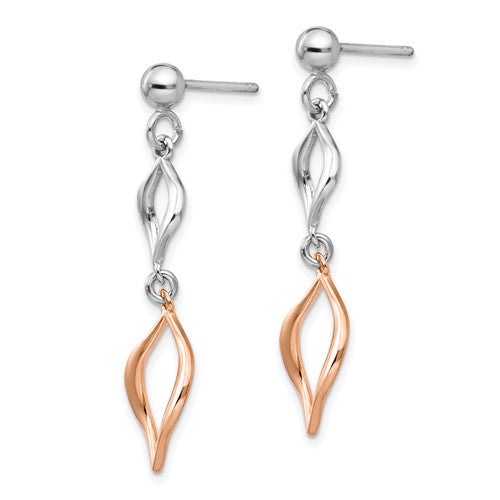 Leslie's Sterling Silver and Rose-tone Dangle Earrings