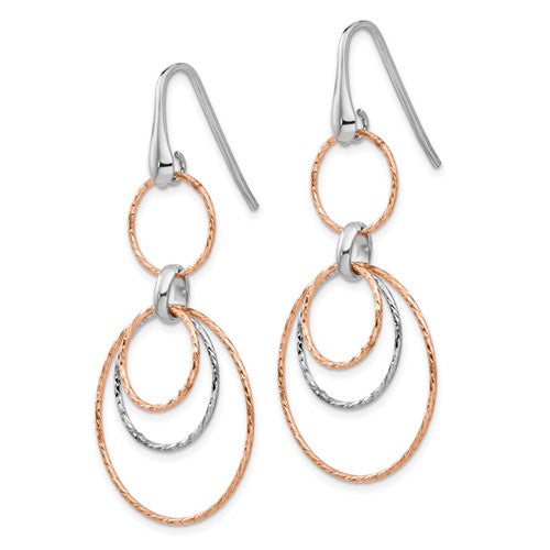 Leslie's Sterling Silver Rose-Gold-plated D/C Dangle Earrings