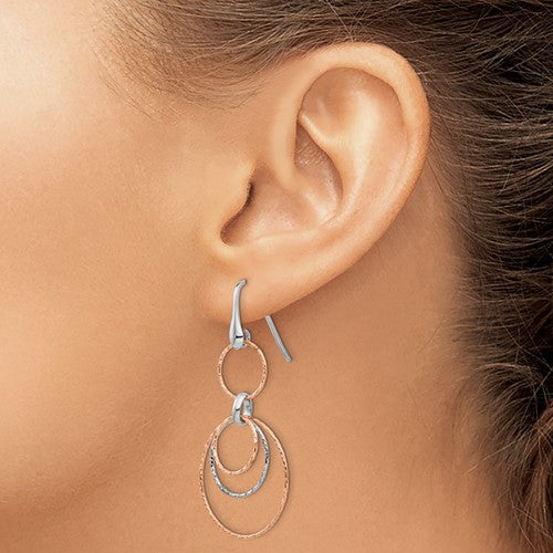 Leslie's Sterling Silver Rose-Gold-plated D/C Dangle Earrings