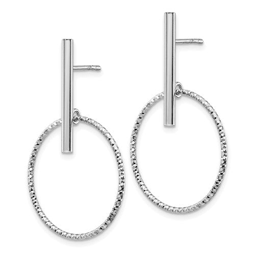 Leslie's Sterling Silver Rhod Radiant Essence D/C Post Dangle Earrings