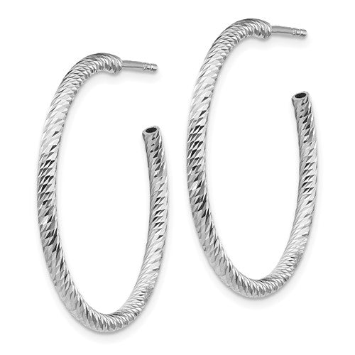 Leslie's Sterling Silver Rhod Radiant Essence D/C Post Dangle Earrings