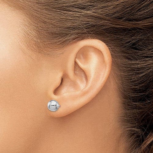 Leslie's Sterling Silver Rhod Radiant Essence 8mm Ball Post Earrings