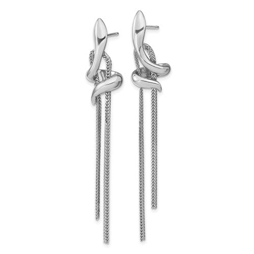 Leslie's Sterling Silver Rhodium-plated Polished Post Dangle Earrings