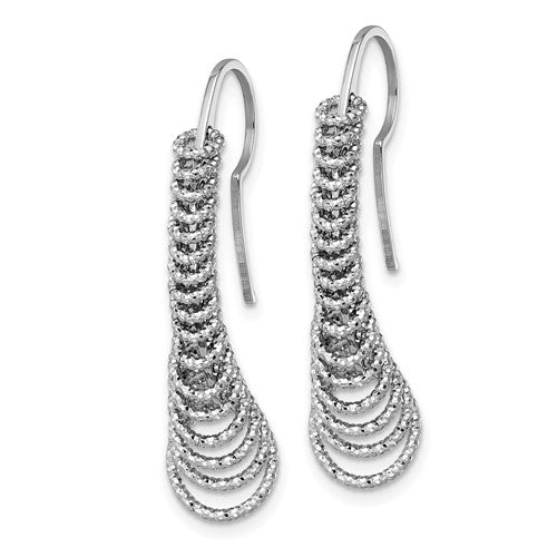 Leslie's Sterling Silver Rhodium-plated D/C Dangle Earrings