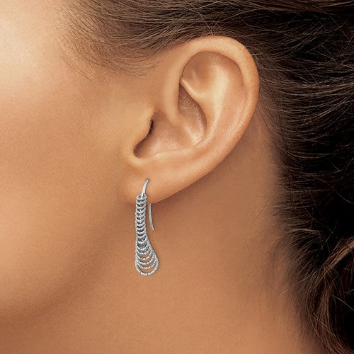 Leslie's Sterling Silver Rhodium-plated D/C Dangle Earrings