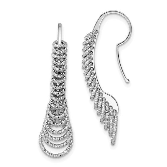 Leslie's Sterling Silver Rhodium-plated D/C Dangle Earrings