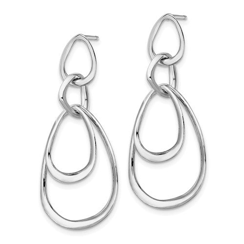 Leslie's Sterling Silver Rhodium-plated Polished Post Dangle Earrings