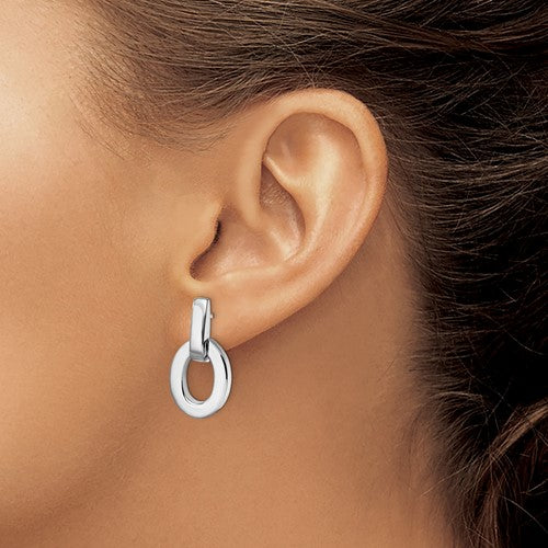 Leslie's Sterling Silver Rhodium-pl Post Dangle Earrings