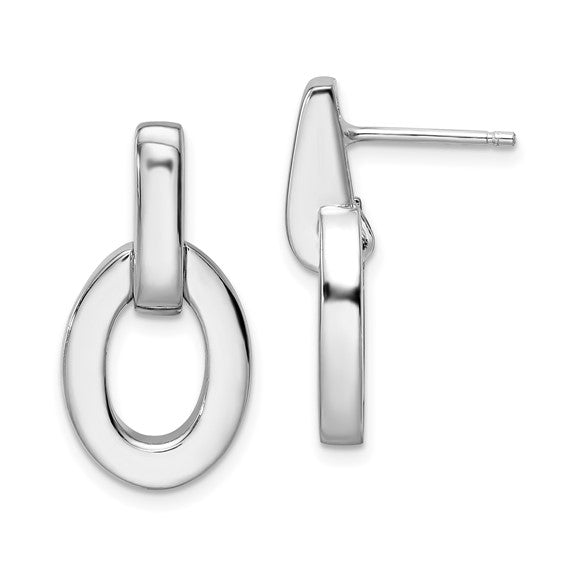 Leslie's Sterling Silver Rhodium-pl Post Dangle Earrings