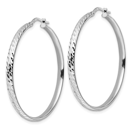 Leslie's Sterling Silver Rhod-plated Polished D/C Hoop Earrings