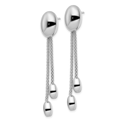 Leslie's Sterling Silver Rhod-plated Polished Post Dangle Earrings