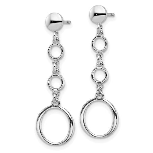 Leslie's Sterling Silver Rhod-plated Post Dangle Earrings