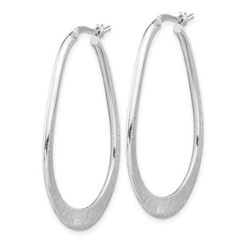 Leslie's Sterling Silver Rhodium-plated Etched Hoop Earrings