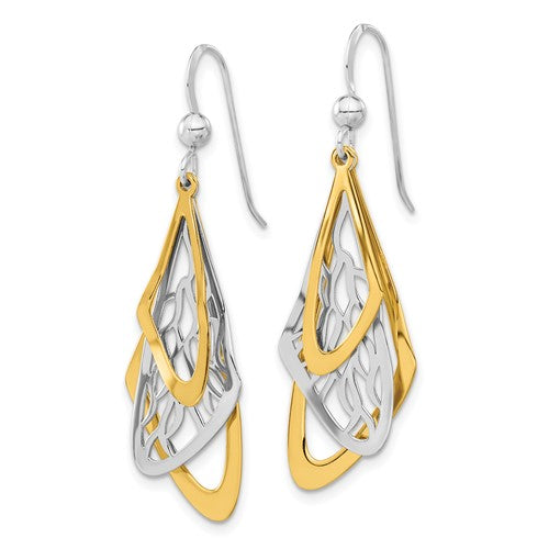 Leslie's Sterling Silver Rhodium-plated and Gold-tone Dangle Earrings