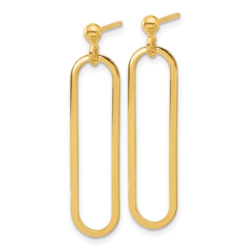Leslie's Sterling Silver Gold-plated Polished Paperclip Post Dangle Earring
