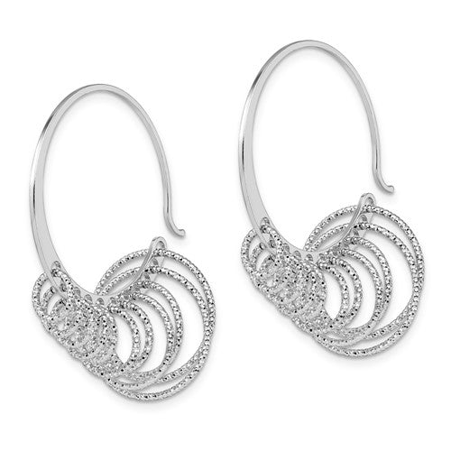Leslie's Sterling Silver Polished and Laser-cut Hoop Earrings
