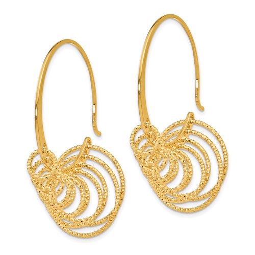 Leslie's SS and Gold-plated Polished and Laser-cut Hoop Earrings