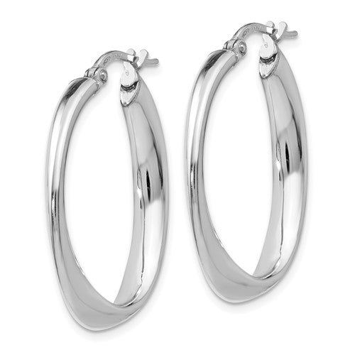 Leslie's Sterling Silver Polished Twisted Oval Hoop Earrings