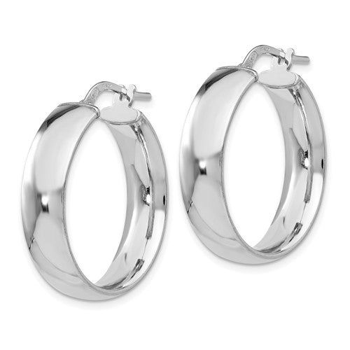 Leslie's Sterling Silver Polished Hinged Hoop Earrings