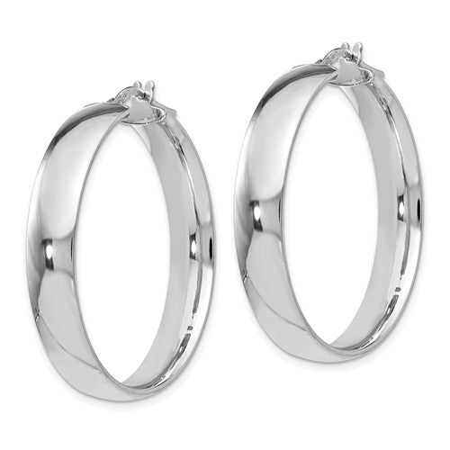 Leslie's Sterling Silver Polished Hinged Hoop Earrings