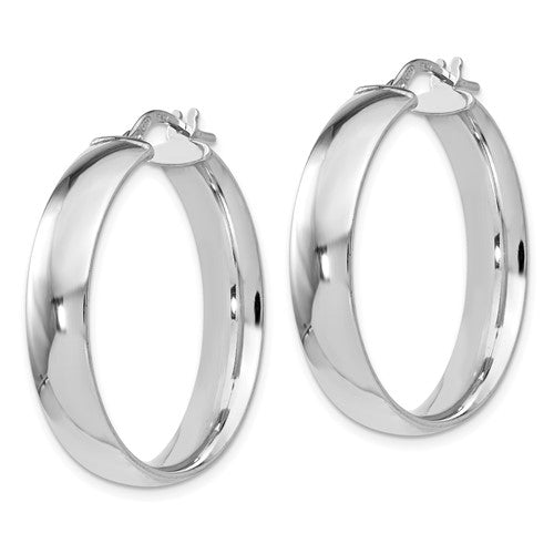 Leslie's Sterling Silver Polished Hinged Hoop Earrings