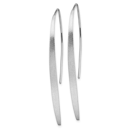 Leslie's Sterling Silver Rhodium-plated Polished and Brushed Earrings