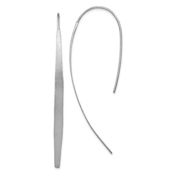 Leslie's Sterling Silver Rhodium-plated Polished and Brushed Earrings