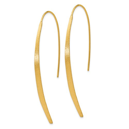 Leslie's Sterling Silver Gold-plated Polished and Brushed Earrings
