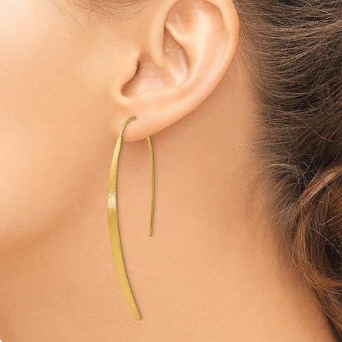 Leslie's Sterling Silver Gold-plated Polished and Brushed Earrings