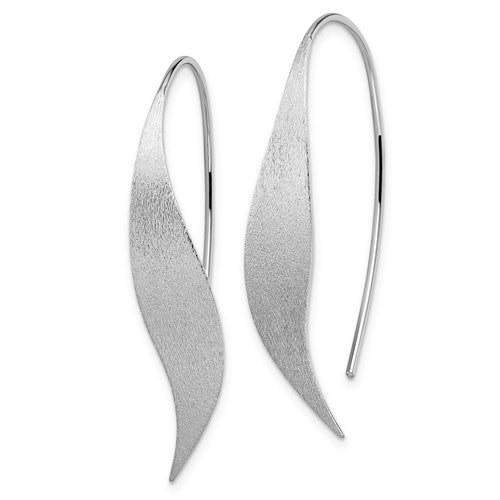 Leslie's Sterling Silver Rhodium-plated Polished and Brushed Earrings