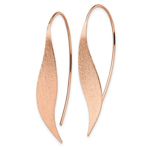 Leslie's Sterling Silver Rose Gold-plated Polished and Brushed Earrings