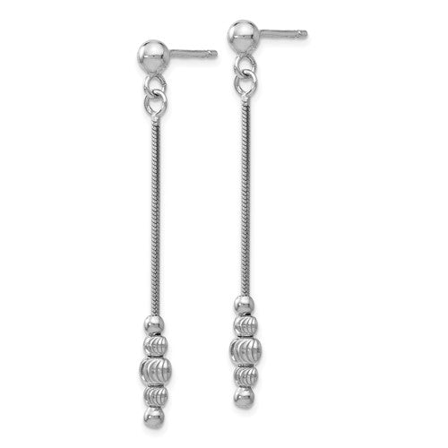 Leslie's Sterling Silver Polished and D/C Post Dangle Earrings