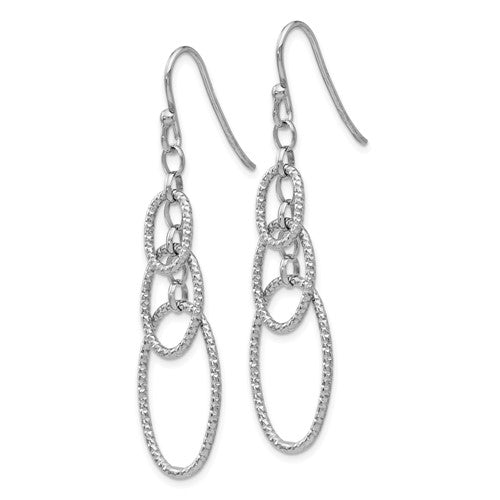 Leslie's Sterling Silver Textured Dangle Shepherd Hook Earrings