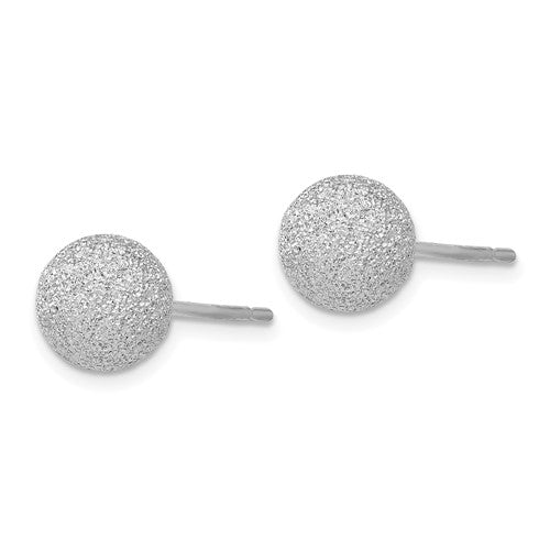 Leslie's SS Radiant Essence Rhodium-plated 8mm Ball Post Earrings