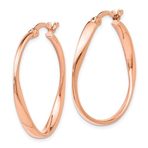 Leslie's Sterling Silver Rose Gold-plated Polished Hoop Earrings